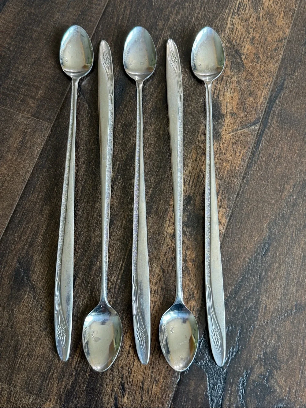 Stainless Steel Long Handle Dessert Spoons - Set of 5